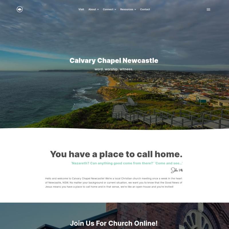 Calvary Chapel Newcastle website